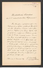k.k. naturhistorisches Hofmuseum, Intendanzakten 1885-1896 (Hauer), Aktenzahl Z.679/1889, Seite 1